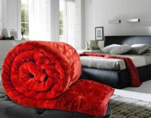 Mantas mullidas de felpa de lana de visón para invierno en precio al por mayor mantas de invierno Color sólido tamaño King patrón de rayas - Product Image 4