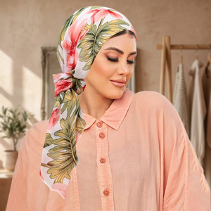 New Fashion Ramadan Floral Turban Cap Undercap Hat Muslim Women <b>Modal</b> Breathable Instant <b>Hijab</b> Hair Band Set 2pcs LMLAVEN - Product Image 3