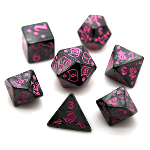 Ensemble de dés <span class=keywords><strong>RPG</strong></span> en acrylique bleu à motif de chats pour les jeux de dés polyédriques DND Donjons et Dragons - Product Image 6
