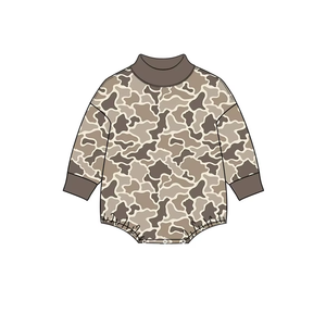 Combinaison pour bébé personnalisée à imprimé camouflage, manches longues, col montant, combinaison douce unisexe, vêtements décontractés pour bébé, automne - Product Image 4