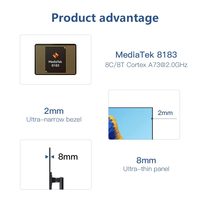 32 Inch Rechargeable Portable Smart Screen on Wheels, Moveable Android TV with Touch Display, Wireless Monitor for Gym