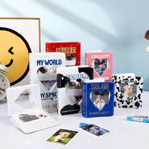 Kore tarzı 3-Inch fotoğraf albümü Mini aşk yıldız kovalayan PVC kapak kartvizit toplama veya Instagram depolama için