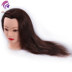 Cabeza de entrenamiento de maniquí para enseñanza escolar de peluquería con pinza, maniquí de cabeza de cabello humano 100 Real - Product Image 1