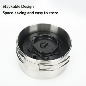 Ensemble d'ustensiles de cuisine de camping pliables en acier inoxydable antiadhésif pour l'extérieur, 3 pièces WP601 - Product Image 4