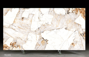 UNION STONE - Losa de Cuarzo Artificial Impresa en Color Dorado Glaciar, Super Jumbo, Ecológica, Diseño Moderno, Encimeras de Cocina - Product Image 6