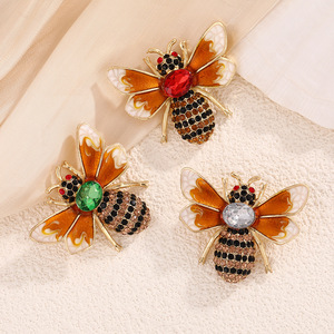 Broche de Abeja de Aleación de Zinc con Cristales, Pin de Insecto, Accesorio de Fiesta para Mujer, Joyería de Moda - Product Image 2