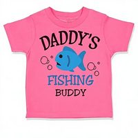 T-shirt en coton à manches courtes pour bébés garçons, imprimé « Daddy Fishing Buddy », vêtements d'été décontractés à col rond pour enfants
