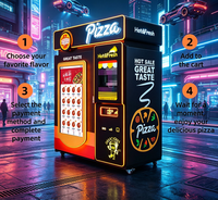 Distributeur automatique de pizzas surgelées pour l'extérieur, distributeur de pizzas chaudes, fonctionne avec des pièces de monnaie, paiement par code QR, distributeur commercial