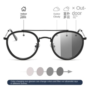 16015 Design de mode métal lunettes Anti lumière bleue bloc lunettes photochromiques décoloration lunettes d'ordinateur - Product Image 3