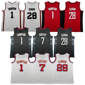 Maillot de basket respirant en mesh # 1 Thompson # 7 Durant # 28 Sengun Tenue d'entraînement sportive personnalisée à séchage rapide pour hommes - Product Image 1