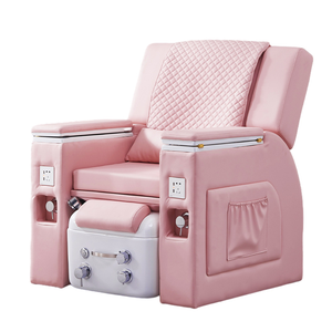 Sillón de Manicura Multifuncional de Lujo para Salón de Uñas, Sillón de Pedicura Eléctrico con Masaje, Spa para Pies Rosa, con Iluminación LED - Product Image 6