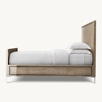 Sassanid OEM Best-seller Chambre contemporaine Benoit Lit à panneaux en biscuit laqué avec pied