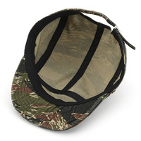 Sombrero de Camuflaje Retro con Diseño de Rayas de Tigre, Visera Plana Corta, Correa Ajustable, Estilo Táctico, Lavado de Algodón, para la Selva
