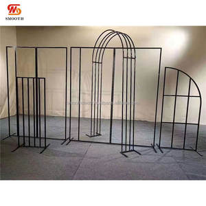 ฉากหลังงานแต่งงานทรงเรขาคณิตสี่เหลี่ยมผืนผ้าสแตนเลสสตีลแบบเรียบพร้อมดีไซน์กระจกสีทอง/สีเงิน ขนาด 100x200 ซม. - Product Image 6