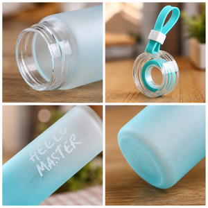 Vaso de Vidrio Personalizado al por Mayor con Logotipo, Diseño Clásico, Colorido, Esmerilado, Cambia de Color, con Tapa y Pajita, Apto para Lavavajillas y Microondas - Product Image 3