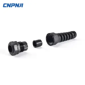 Black Waterproof Joint PG11 5-10mm Dia Spiral Cable Gland With Strain Relief