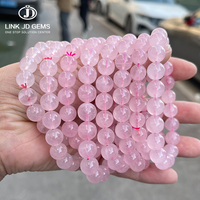 JD GEMS Femme Mode Pierre Fait Main Force Yoga Guérison Énergie Bijoux 5A Naturel Orange Madagascar Rose Quartz Bracelet