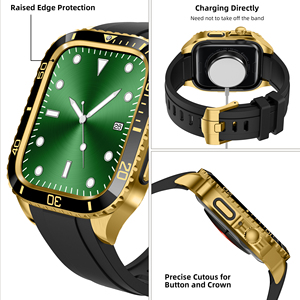 Reloj Inteligente de Lujo con Caja de Acero Inoxidable y Correa de TPU para Series 8/7/6/<span class=keywords><strong>SE2</strong></span>/SE/5/4 de 44 mm y 45 mm para Actividades al Aire Libre y Fitness Masculino - Product Image 3