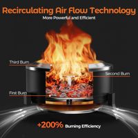Brasero 22 pouces sans fumée en acier inoxydable, grand modèle pour fêtes en extérieur, brasero professionnel directement de l'usine