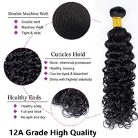 Extensions de cheveux humains brésiliens Remy non traités, ondulés, bouclés, type Deep Wave, Micro-Link, 28, 30, 32 pouces, 1/3 Tissage