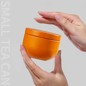 Mini boîte ronde créative en fer blanc scellée pour emballage de thé boîte de parfum à la menthe en métal plaqué noir pour bonbons biscuits au chocolat - Product Image 1