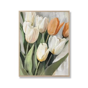 Dipinto a Mano Moderno <span class=keywords><strong>di</strong></span> Natura Morta con <span class=keywords><strong>Tulipani</strong></span>, Stampa Digitale su Tela, Decorazione Murale per Soggiorno - Product Image 3
