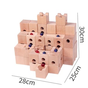 Juego de bloques de construcción de madera maciza de juguete DIY HOYE CRAFT, divertidas canicas de madera, accesorios de montaje en caja para niños - Product Image 2