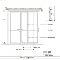 Porte coulissante intérieure en verre avec cadre en polyuréthane sur mesure, insonorisée, étanche, porte coulissante de séparation de pièce