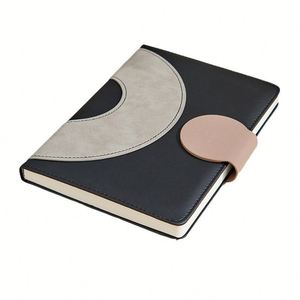 Cuaderno de Negocios de Cuero PU A5 de Alta Gama, Diseño de Bloques de Color, Tapa Dura, Cierre Magnético, Logotipo Personalizado, Oficina - Product Image 1