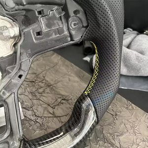 Volante deportivo de cuero completo de carbono de alta calidad para modelos Volkswagen VW <span class=keywords><strong>Golf</strong></span> 7 7,5 GTI GTD <span class=keywords><strong>GTE</strong></span> R Polo GTI Tiguan Passat - Product Image 5