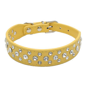 OEM Custom Personalisieren Serpentine Shiny Strass PU Bling Kleine Hunde halsbänder Luxus Leder Haustier Halsband und Leine - Product Image 6