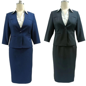 Tenues de travail traditionnelles pour femmes, robes de bureau formelles à silhouette crayon pour l'automne, avec boutons et perles, 2021 - Product Image 3