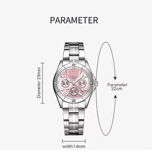 Relojes <span class=keywords><strong>LONGBO</strong></span> 8342 para Mujer, Relojes de Regalo Resistentes al Agua con Movimiento de Cuarzo Japonés, Relojes de Acero Inoxidable con Cristal para Mujer, 3 Esferas Pequeñas, 29 mm de Diámetro - Product Image 3