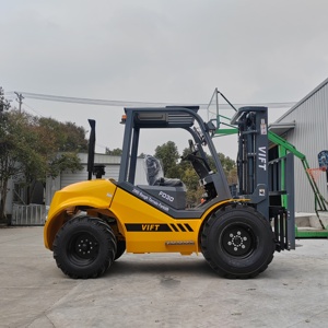 Approbation EPA T4F <span class=keywords><strong>Chariot</strong></span> élévateur tout terrain accidenté 4WD 2WD Extensions de fourches à mât Triplex entièrement gratuites Chargement de 2.5 3.0 3.5 tonnes librement - Product Image 3