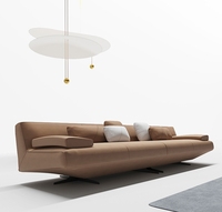 Canapé d'angle en cuir de luxe de conception italienne, importé de Chine, avec accoudoirs