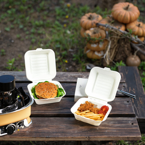 Vaisselle jetable biodégradable en bagasse de canne à sucre, boîtes à lunch, assiettes et bols compostables pour la restauration événementielle - Product Image 2