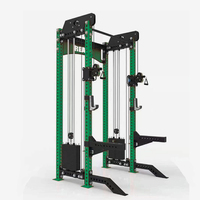 Équipement de fitness GYM : Système de poulies multi-câbles en acier, Cage de musculation pour squats, Appareil d'entraînement fonctionnel Smith avec pile de poids