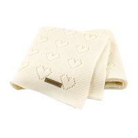 Offre spéciale de couverture pour bébé ins couverture tricotée amour évidée couverture pour bébé coupe-vent