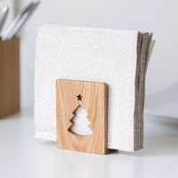 Porte-serviettes en bois de Noël, organisateur de mouchoirs rustique pour table, décoration de table de fête, fournitures pour la maison et les restaurants