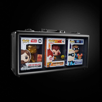 Étui de présentation en vinyle pour trois figurines Funko Pop, taille personnalisable et inserts en mousse EVA noire, valise de présentation facile à transporter
