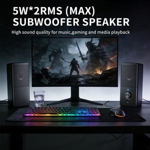 Haut-parleurs de bureau compacts offrant un son clair, une alimentation USB facile à brancher et un réglage précis du volume pour un contrôle audio parfait - Product Image 3