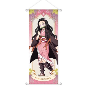 Póster <span class=keywords><strong>de</strong></span> plástico para colgar en la pared <span class=keywords><strong>de</strong></span> Demon Slayer, con Tanjiro, Nezuko, Zenitsu, Miri y Love Scroll, decoración anime 2D pintada a mano. - Product Image 3
