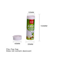 Cilindro de Plástico Efervescente Personalizado OEM ODM Directo de Fábrica, Envase Hermético para Almacenamiento de Vitaminas y Suplementos, Tapa Abatible de PP