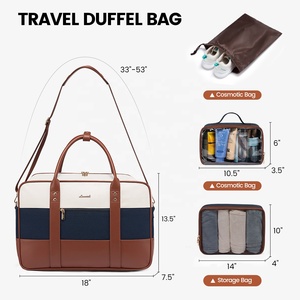 LOVEVOOK 2024 acolchado de mano durante la noche con neceser, bolsa con compartimento para ordenador portátil, equipaje de viaje grande Weekender, bolsas de gimnasio de lona - Product Image 3