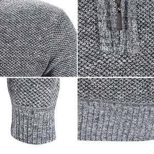 2023 Biểu Tượng Tùy Chỉnh OEM & Odm Người Đàn Ông Áo Len Jacquard Áo Thun Dệt Kim Mùa Đông Crew Cổ Bông Dệt Kim Thiết Kế Tùy Chỉnh Đan Áo Len - Product Image 4