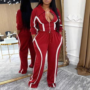 ชุดสองชิ้นเสื้อครอปคอแบบเต็มตัวสำหรับผู้หญิงชุดสองชิ้นเสื้อครอปแบบแขนยาวดีไซน์ปะต่อฤดูใบไม้ร่วงมาใหม่ - Product Image 4