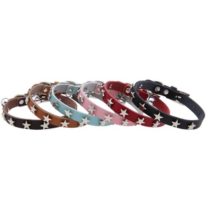 Nouveau collier de chat en cuir pour animaux de compagnie étoile pentagonale rivetée cloche chat chien cou collier accessoires pour animaux de compagnie - Product Image 6