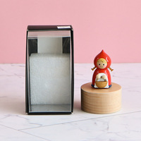 Boîte à musique rotative en bois naturel artisanale, motif singe de dessin animé, Cendrillon, décoration de bureau, cadeau pour enfants