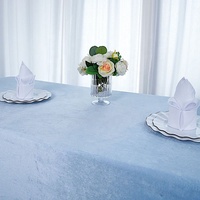 Vente en gros Nappe bleu poussiéreux Nappe rectangulaire unie douce Nappe en velours bleu poussiéreux Rectangulaire 90x156