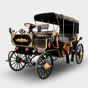 Elegante Carruaje de Caballos para Paseos Turísticos, Carroza de Caballos Clásica, Limusina Familiar Vintage, Carruaje de Caballos - Product Image 4